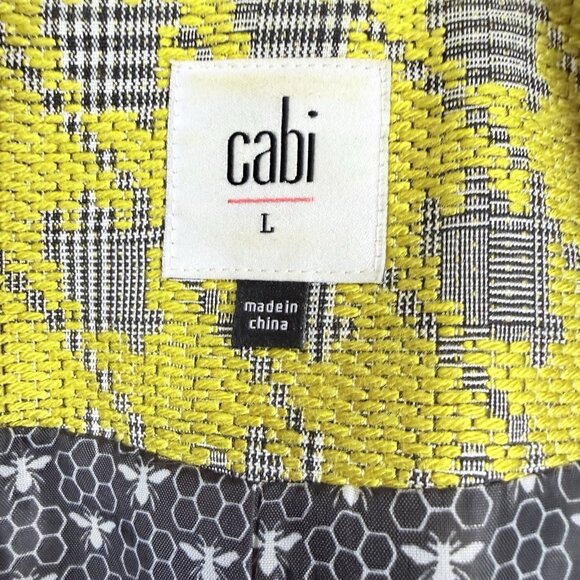 Cabi Regency Style 3491 Long Blazer Jacket Gold Black Houndstooth Size Large - Picture 6 of 6